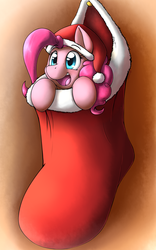 Size: 1639x2621 | Tagged: safe, artist:otakuap, pinkie pie, g4, christmas, christmas stocking, cute, diapinkes, female, hat, santa hat, solo