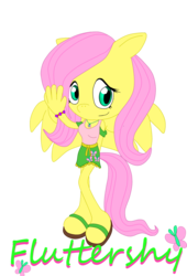 Size: 1308x1928 | Tagged: safe, artist:skyward-spark-25, fluttershy, anthro, plantigrade anthro, g4, clothes, female, sandals, simple background, skirt, solo, sonic the hedgehog (series), sonicified, tank top, transparent background