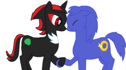 Size: 1096x610 | Tagged: safe, artist:simlaykim, gay, male, ponified, shadow the hedgehog, shipping, sonadow, sonic the hedgehog, sonic the hedgehog (series)