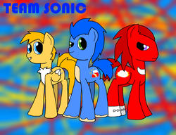 Size: 1300x1000 | Tagged: safe, artist:emenarartstudios, knuckles the echidna, male, miles "tails" prower, ponified, sonic heroes, sonic the hedgehog, sonic the hedgehog (series)