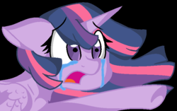 Size: 715x450 | Tagged: artist needed, safe, artist:earthponyprojects, twilight sparkle, alicorn, pony, g4, black background, crying, female, mare, simple background, solo, twilight sparkle (alicorn)