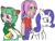 Size: 864x658 | Tagged: safe, artist:cmara, rarity, g4, cosmo the seedrian, crossover, haruno sakura, naruto, sonic the hedgehog (series), sonic x, traditional art