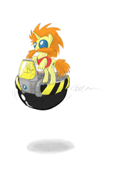 Size: 640x960 | Tagged: safe, artist:giantmosquito, pony, unicorn, doctor eggman, eggmobile, male, ponified, simple background, solo, sonic the hedgehog (series), unshorn fetlocks, white background
