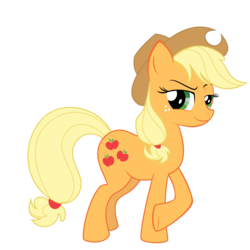 Size: 2880x2880 | Tagged: artist needed, safe, applejack, g4, .svg available, crossed hooves, female, high res, simple background, smiling, smirk, solo, svg, transparent background, vector