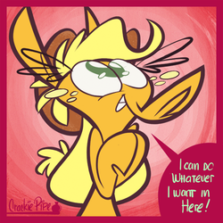 Size: 500x500 | Tagged: safe, artist:crackiepipe, part of a set, applejack, g4, dialogue, female, solo