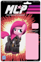 Size: 1920x2884 | Tagged: safe, artist:atariboy2600, pinkie pie, g4, alternate timeline, apinkalypse pie, cover, crystal war timeline, female, g.i. joe, pinkamena diane pie, solo