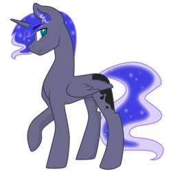 Size: 797x800 | Tagged: safe, artist:brightbluemarten, princess luna, g4, prince artemis, rule 63, solo