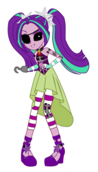 Size: 2000x3500 | Tagged: safe, artist:warhammer kombatant, aria blaze, equestria girls, g4, my little pony equestria girls: rainbow rocks, animatronic, clothes, endoskeleton, eyepatch, female, five nights at adagio's, five nights at freddy's, high heels, high res, hook, leggings, pigtails, shoes, simple background, skirt, sleeveless, solo, torn clothes, transparent background, vector, welcome to the show