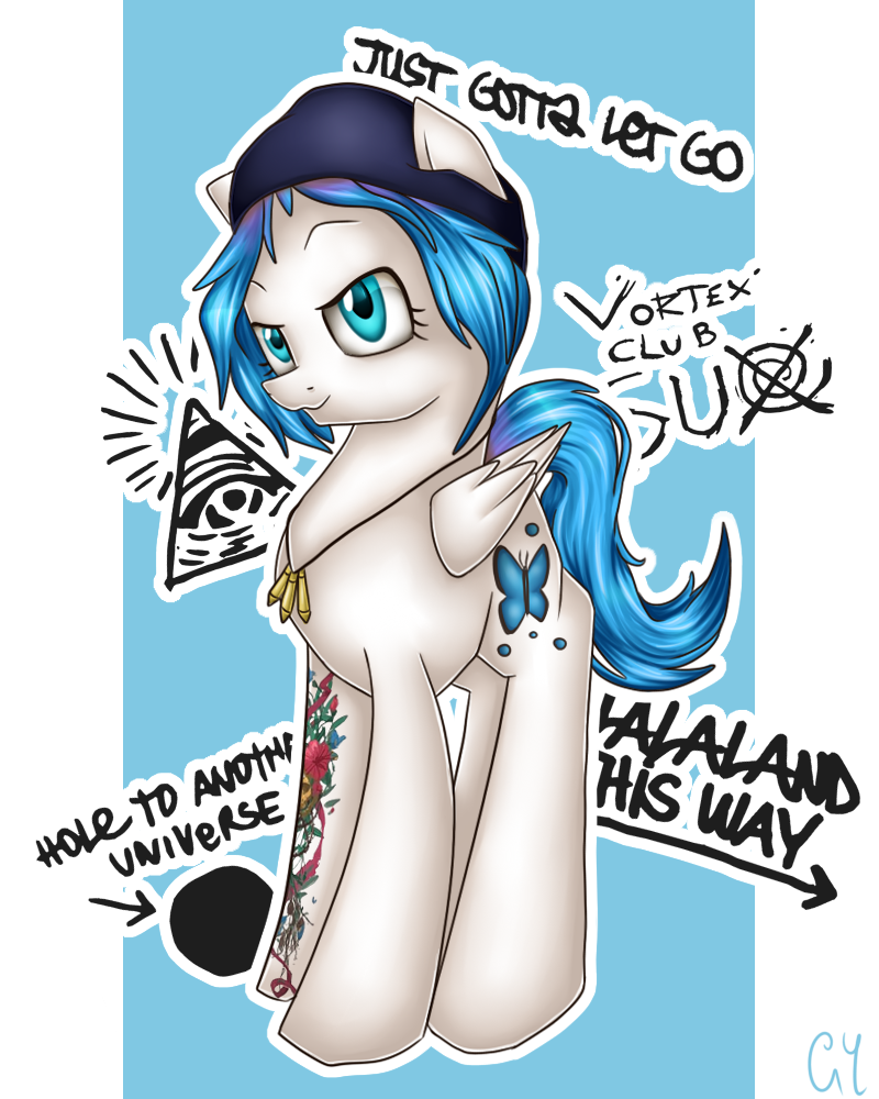 1041682 - safe, artist:veronica29pl, pegasus, pony, chloe price, female,  life is strange, mare, ponified, solo, tattoo - Derpibooru