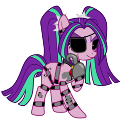 Size: 1024x1003 | Tagged: safe, artist:warhammer kombatant, aria blaze, pony, robot, robot pony, g4, animatronic, endoskeleton, eyepatch, female, five nights at adagio's, five nights at freddy's, hook, ponified, simple background, solo, traditional art, transparent background, vector