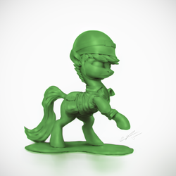 Size: 960x960 | Tagged: safe, artist:assasinmonkey, pony, army, army men, misleading thumbnail, photorealistic, ponified, soldier, solo, toy, toy soldier