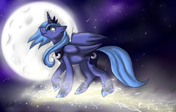 Size: 864x550 | Tagged: safe, artist:kittyisawolf, princess luna, g4, crying, female, s1 luna, solo