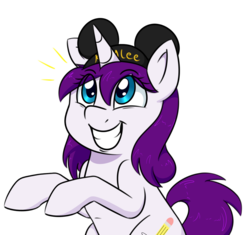 Size: 1078x1014 | Tagged: safe, artist:notenoughapples, oc, oc only, oc:kaylee, disney, excited, hat, simple background, smiling, solo, transparent background