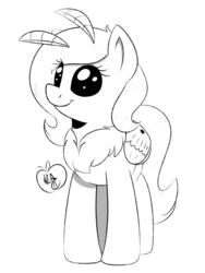 Size: 1200x1600 | Tagged: safe, artist:notenoughapples, oc, oc only, oc:sweet silk, mothpony, original species, monochrome, solo