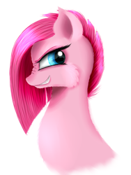 Size: 774x1032 | Tagged: safe, artist:auroraswirls, pinkie pie, earth pony, pony, g4, alternate timeline, apinkalypse pie, bust, crystal war timeline, female, mare, pinkamena diane pie, simple background, solo, white background