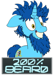 Size: 1475x2100 | Tagged: safe, artist:baratus93, oc, oc only, oc:royal blue, pony, unicorn, 200% mad, beard, faic, meme, metal gear, metal gear rising, rapeface, simple background, transparent background