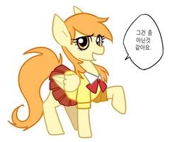 Size: 600x480 | Tagged: artist needed, safe, oc, oc:oupony, clothes, korean, ponified, ribbon, shirt, skirt, todayhumor