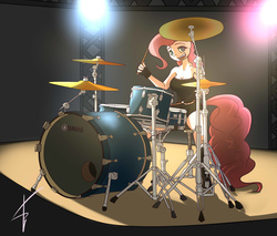 Size: 2000x1700 | Tagged: safe, artist:jamesjackobgermany, pinkie pie, anthro, g4, drums, female, musical instrument, solo, yamaha