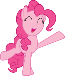 Size: 5104x6000 | Tagged: safe, artist:slb94, pinkie pie, g4, absurd resolution, cute, diapinkes, excited, female, happy, open mouth, raised hoof, simple background, solo, stretching, transparent background, vector