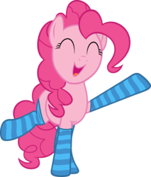 Size: 5107x6000 | Tagged: safe, artist:slb94, pinkie pie, g4, absurd resolution, clothes, cute, diapinkes, female, simple background, socks, solo, striped socks, transparent background, vector