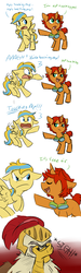 Size: 576x1920 | Tagged: safe, artist:dreamofserenity626, artist:dreamofserenityartz, oc, oc only, oc:general lionheart, oc:lightwing, oc:tick tock, griffon, pegasus, pony, unicorn, doctor whooves and assistant, brothers, father and son, griffon oc, lilo and stitch, pony oc, tumblr comic, younger