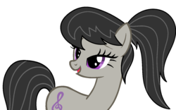 Size: 1233x768 | Tagged: safe, artist:novocainenightmares, octavia melody, g4, alternate hairstyle, female, ponytail, simple background, solo