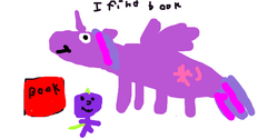 Size: 800x400 | Tagged: safe, artist:alpha957, derpibooru exclusive, spike, twilight sparkle, alicorn, pony, g4, 1000 hours in ms paint, book, ms paint, quality, twilight sparkle (alicorn), you tried