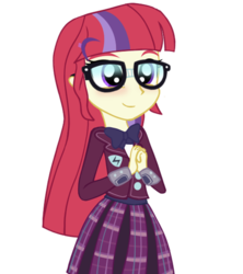 Size: 800x900 | Tagged: dead source, safe, artist:ultrard, moondancer, equestria girls, g4, clothes, crystal prep academy uniform, equestria girls-ified, female, glasses, school uniform, simple background, solo, transparent background