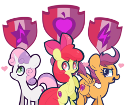 Size: 1280x1067 | Tagged: safe, artist:turtlefarminguy, apple bloom, scootaloo, sweetie belle, earth pony, pony, crusaders of the lost mark, g4, cutie mark, cutie mark crusaders, the cmc's cutie marks