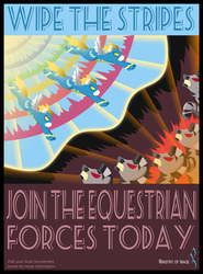 Size: 2559x3461 | Tagged: safe, artist:thishomeboy24, zebra, fallout equestria, high res, ministry of image, poster, propaganda, wonderbolts