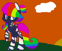 Size: 781x644 | Tagged: safe, artist:foxyslender101, artist:softybases, oc, oc only, pegasus, pony, cloud, pegasus oc, solo, sunset, wings