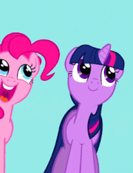 Size: 267x346 | Tagged: safe, screencap, pinkie pie, twilight sparkle, pony, g4, read it and weep, animated, cute, female