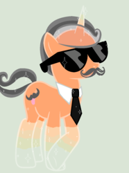 Size: 820x1104 | Tagged: safe, artist:neversilver, oc, oc only, oc:mustache u. swagg, necktie, solo, sunglasses