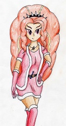 Size: 1521x2895 | Tagged: safe, artist:40kponyguy, derpibooru exclusive, adagio dazzle, equestria girls, g4, christmas, clothes, female, socks, solo, thigh highs, traditional art