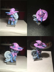 Size: 1280x1707 | Tagged: safe, artist:npctendo, trixie, pony, unicorn, ponyfinder, g4, butt, cape, clothes, customized toy, dungeons and dragons, female, figurine, gaming miniature, hat, irl, mare, miniature, pen and paper rpg, photo, plot, rpg, the great and powerful ass, toy, traditional art, trixie's cape, trixie's hat