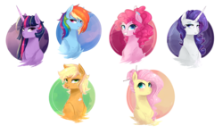 Size: 5000x3000 | Tagged: safe, artist:kraytt-05, applejack, fluttershy, pinkie pie, rainbow dash, rarity, twilight sparkle, alicorn, pony, g4, alternate hairstyle, female, mane six, mare, simple background, transparent background, twilight sparkle (alicorn)