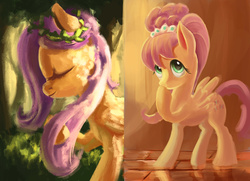 Size: 1635x1181 | Tagged: safe, artist:plainoasis, fluttershy, g4, female, floral head wreath, solo