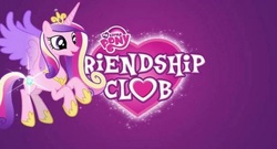 Size: 582x315 | Tagged: safe, screencap, princess cadance, equestria daily, g4, female, friendship club, my little pony logo, solo