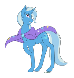 Size: 1200x1260 | Tagged: safe, artist:kourabiedes, trixie, pony, unicorn, g4, cape, clothes, female, mare, simple background, solo, transparent background