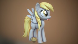 Size: 1600x900 | Tagged: safe, artist:alligatorskiesix, derpy hooves, pegasus, pony, g4, 3d, female, mare, solo, tongue out