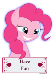 Size: 1600x2151 | Tagged: safe, artist:kylami, pinkie pie, g4, female, motivational poster, simple background, solo, transparent background, watermark