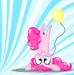 Size: 462x471 | Tagged: safe, artist:madzialena15, pinkie pie, g4, balloon, female, mouth hold, solo