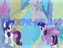 Size: 1024x768 | Tagged: safe, artist:pinkiepie-ninjago, rarity, twilight sparkle, alicorn, pony, g4, female, magic, mare, twilight sparkle (alicorn), vector