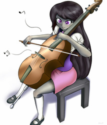 Size: 942x1100 | Tagged: dead source, safe, artist:ryou14, octavia melody, equestria girls, g4, cello, female, musical instrument, simple background, solo, white background