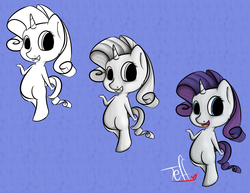 Size: 3895x3000 | Tagged: safe, artist:chibiteff, rarity, semi-anthro, g4, chibi, fanart, female, high res, solo