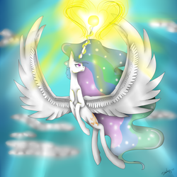 Size: 5000x5000 | Tagged: safe, artist:scottishlepardlass, princess celestia, g4, absurd resolution, female, large wings, solo