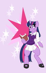 Size: 1982x3155 | Tagged: safe, artist:alexdealey, twilight sparkle, anthro, semi-anthro, unguligrade anthro, g4, arm hooves, clothes, female, horseshoes, shoes, solo, sweater vest