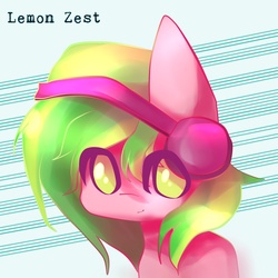 Size: 2000x2000 | Tagged: safe, artist:guillermina88, lemon zest, equestria girls, g4, my little pony equestria girls: friendship games, equestria girls ponified, female, headphones, high res, ponified, solo
