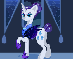 Size: 1244x1008 | Tagged: safe, artist:princesslunalicious, rarity, g4, alternate timeline, female, night maid rarity, nightmare takeover timeline, solo