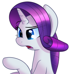 Size: 1100x1150 | Tagged: safe, artist:sykobelle, rarity, g4, curious, female, raised hoof, simple background, solo, transparent background